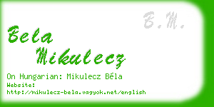 bela mikulecz business card
